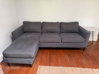 Living Spaces Gray Fabric Sectional Sofa with Chaise