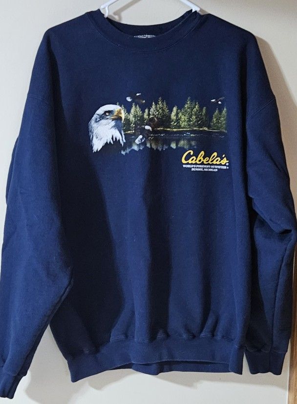 Men's Large Cabela's Logo Sleeve Sweatshirt