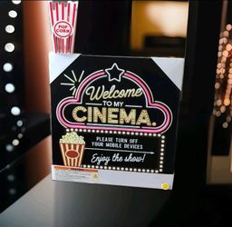 Home Theatre Cinema Light Up Sign Meeting Neon Pink Light