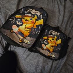 Pikachu Backpack And Lunch Box