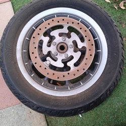 Harley Davidson Rear Tire And Rim, Tires Are In Good Condition