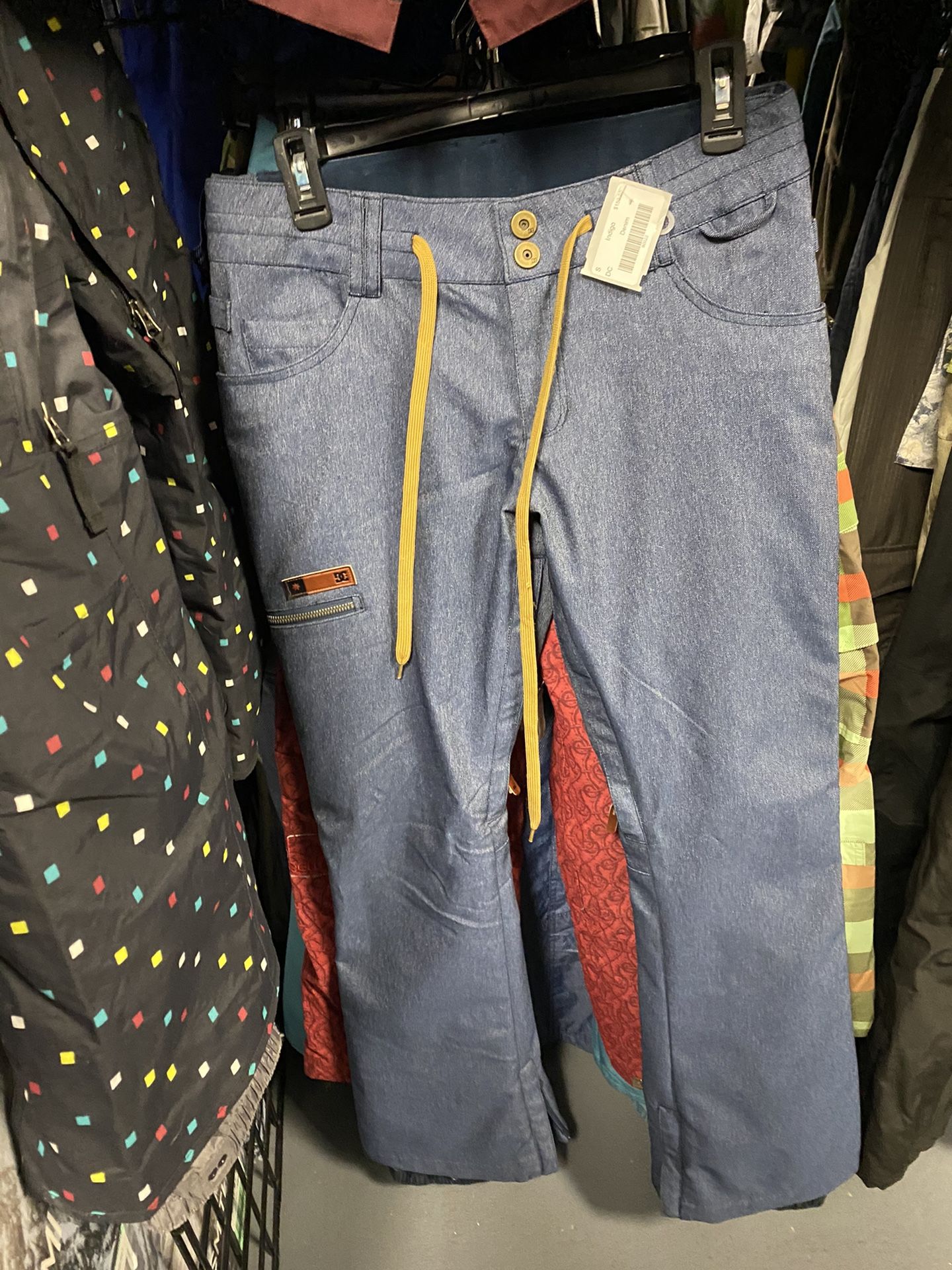 Dc small denim snowboard pants