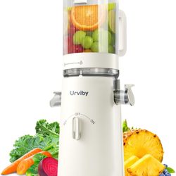 Juicer Machines, 2-in-1 Cold Press Juicer for Juice & Sorbet, suit for Vegetable and Fruit with 5-Inch Wide Chute, Powerful Masticating//High-Yield Hi
