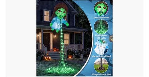 Giant Blue 8 FT Halloween Inflatables Floating Ghost