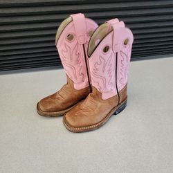 Kids Brown And Pink Boot Size 9 