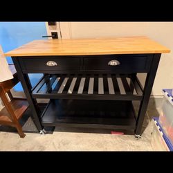 Butcher block kitchen cart