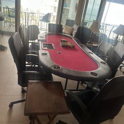 Poker Table  ,  Chips And Chairs