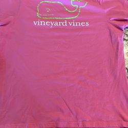 Xl Vineyard Vines Bright Bubble Gum Pink T Shirt Whale  100% Cotton Short Sleeve