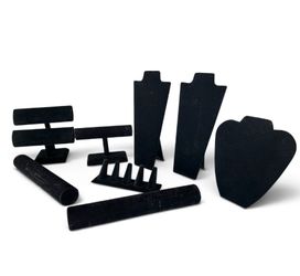 Black Velvet Jewelry Display Set