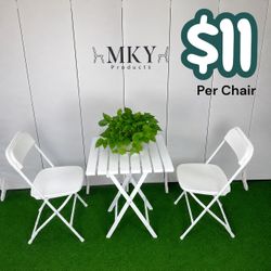 Brand New MKY White Plastic Chair Light Weight & Heavy Duty Commercial Grade 1 YR Warranty