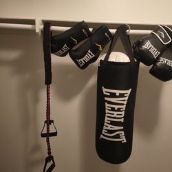 Punching Bag two pairs of boxing gloves