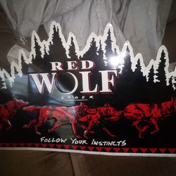 Red Wolf Lager Vintage Metal Beer Sign
