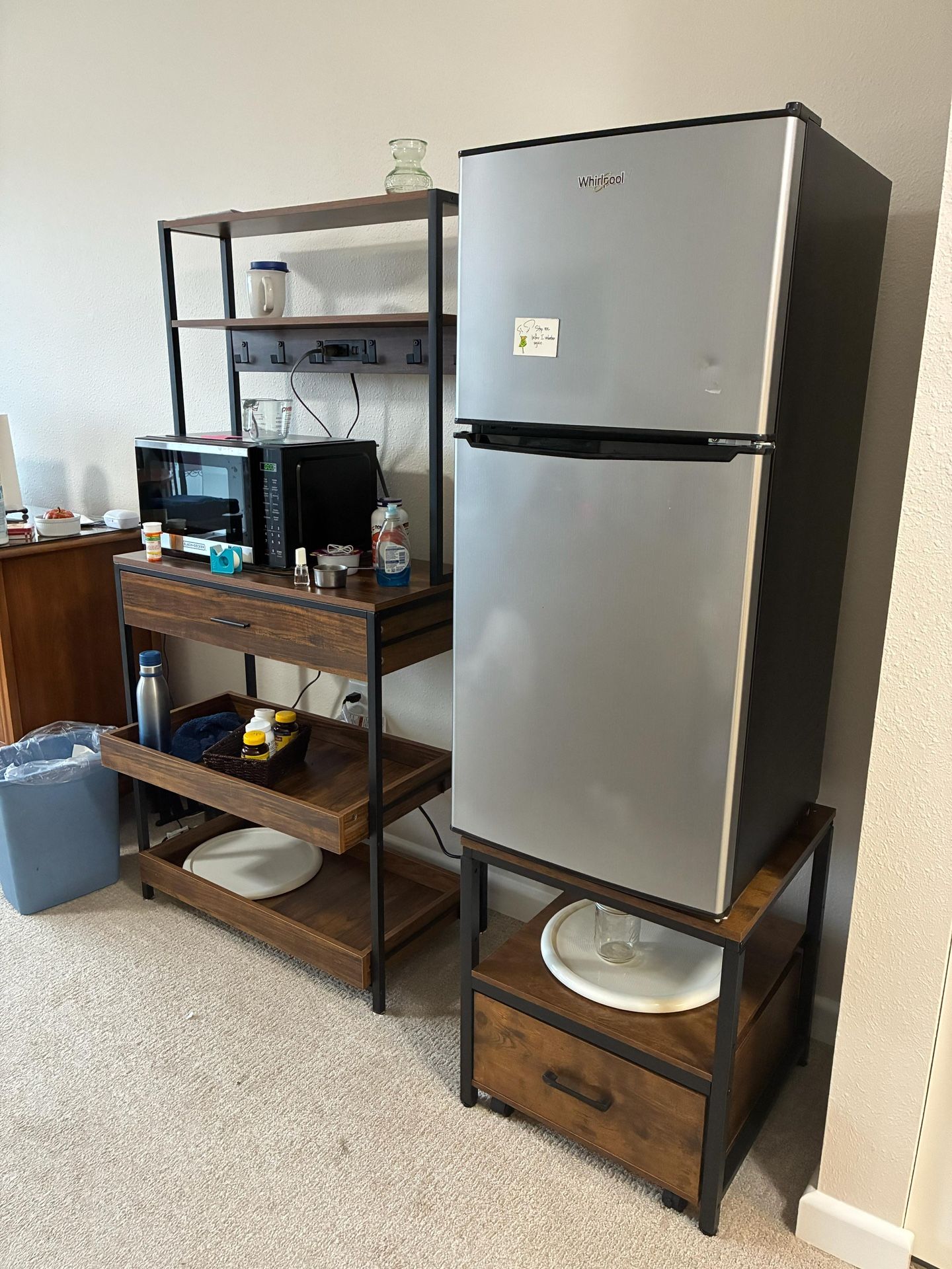 Small Refrigerator With Stand And Hutch