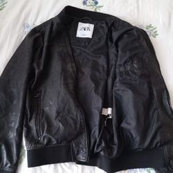 Unisex Zara Custom Print Leather Jacket Size Medium