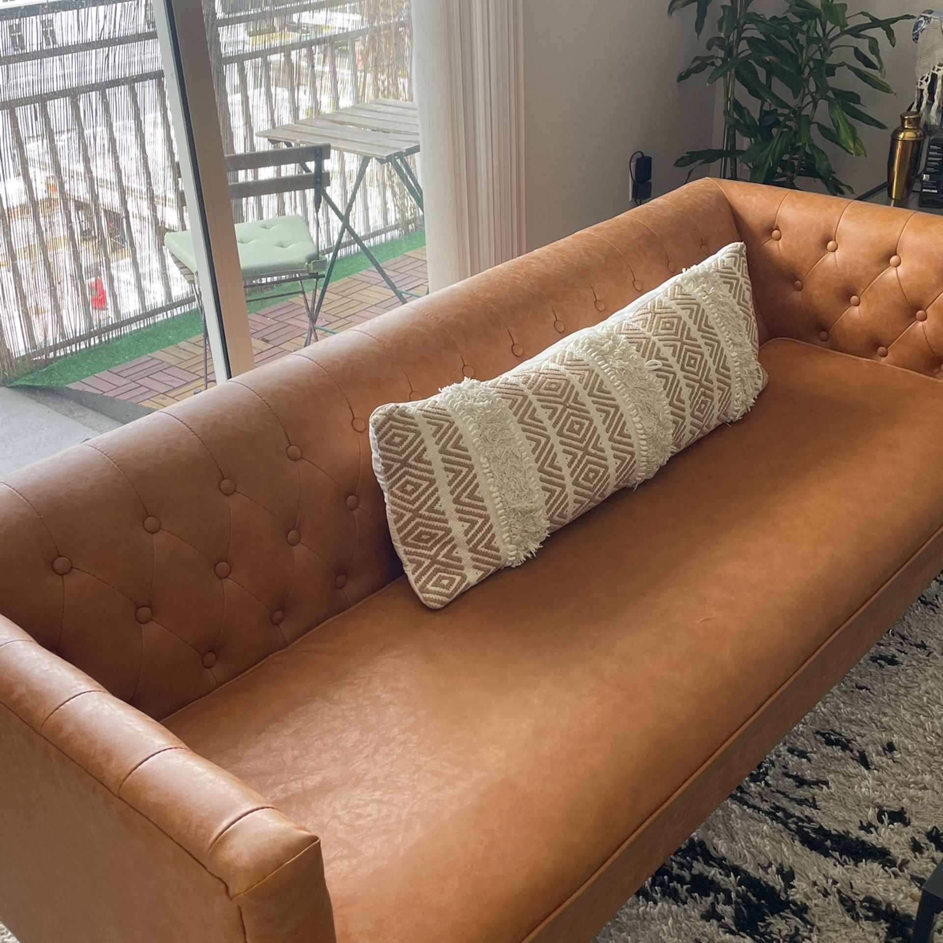 Beautiful Tan Couch Pleather 