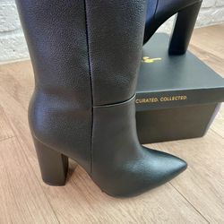 NEW-Black Mid Calf Boots