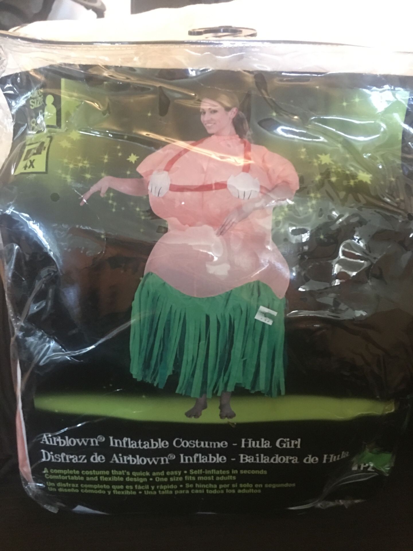 Inflatable hula girl costume