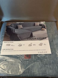 2 Pieces Sectional Couch Covers L Shaped Cover XXL (Multipurpose: Shawl, Throw, Bed Cover)