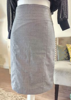 H&M Gray High-Waist Pencil Skirt