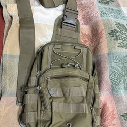BrigadeQM EDC iPad Tactical Sling Pack, Olive Green.