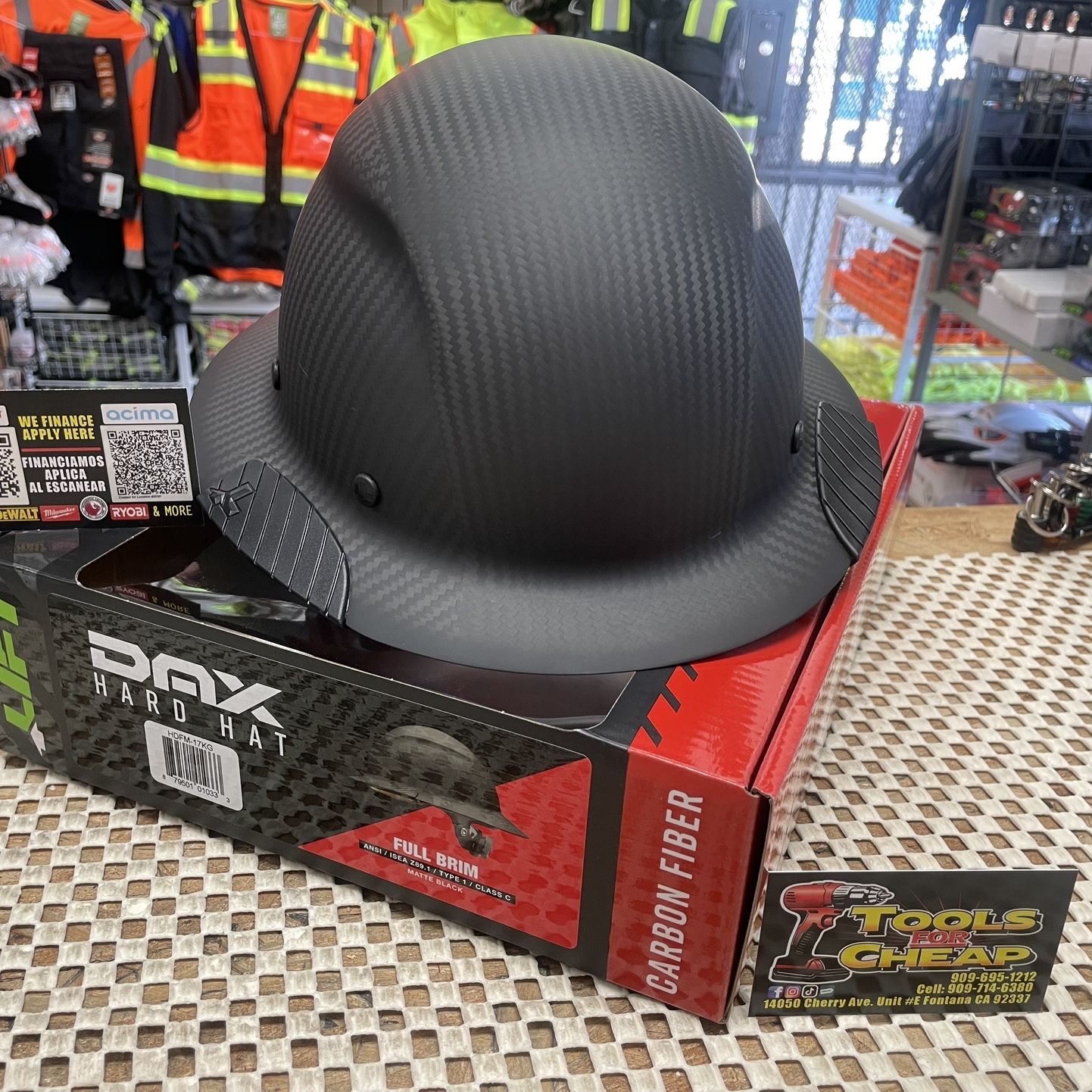 Hard Hat ( Lift-Full brim black matte )  $172. 