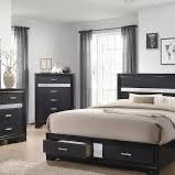 New 5 Piece Bedroom Set.  Black.  Free Delivery!