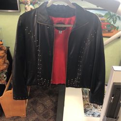 Women  Leather  Jacket  Size  M