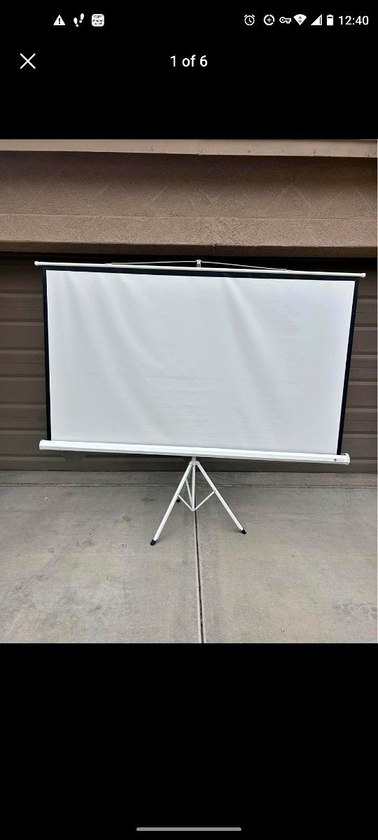 $40 Projector Screen with Stand 81 inch x 48” - Indoor and Outdoor Projection Screen
