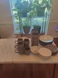 Dishes, cups and glasses