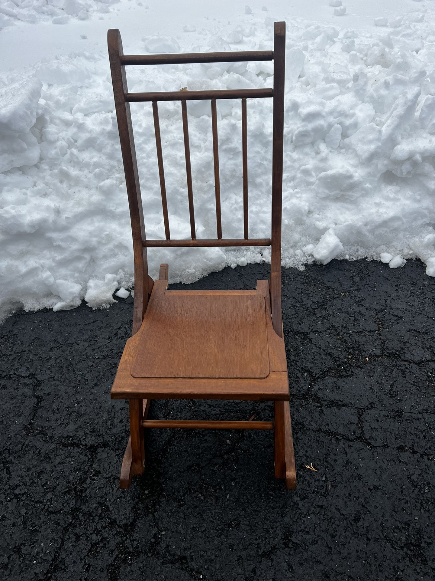 Reduced $35 Cute and unique vintage Child’s rocker 