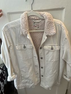 Stoosh Vintage Denim Sherpa-Lined Jacket