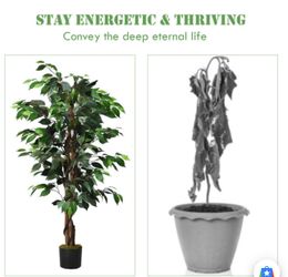 All new 4ft  fabric artificial silk tree in green