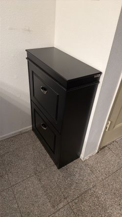 Small Shoe Cabinet with 2 Flip-Drawers