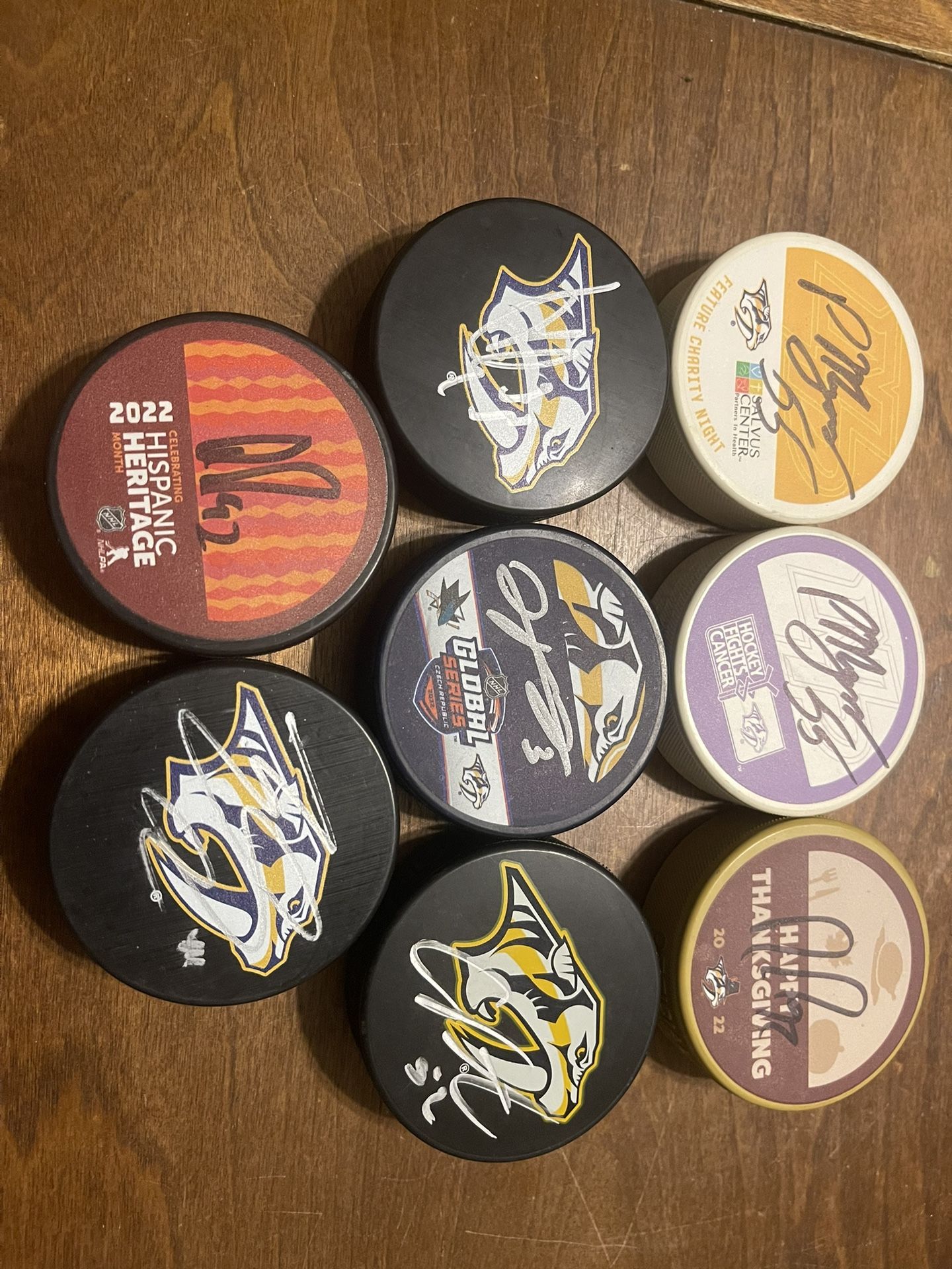 Autographed Nashville Predators Pucks
