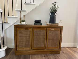 Cane Front Console table