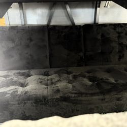Black Velvet Futon With Cup holders On Sale!!! 