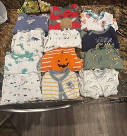 Set Of 12 Size 6 Month Baby Sleepers 