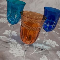 Vintage Wine Glasses Set 3pc 