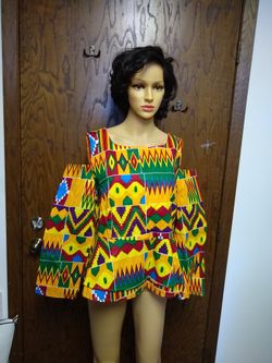 Kente African wax top M/L