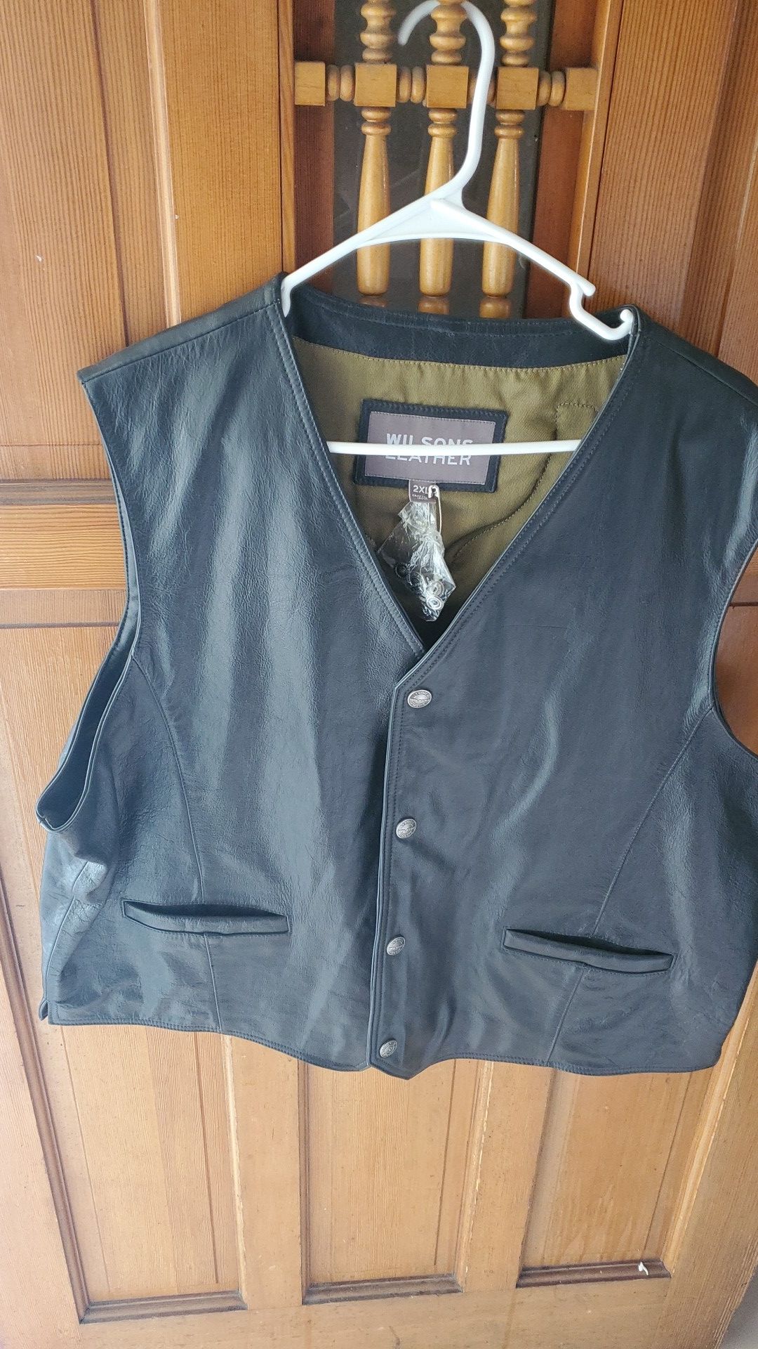 Leather vest 2x harley davidson