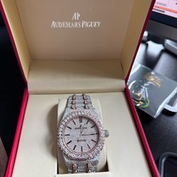 Men’s Two tone Rose Gold AP| new| Japanese Swiss Movement| Moissanite VVS (passes diamond tester) 