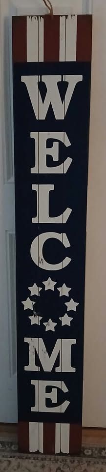 Reversible WELCOME/Home Sweet Home Vertical Wood  Porch Sign
