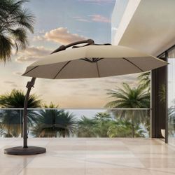 Seasons Sentry 11.5 ft. Round Side Mount Cantilever Umbrella