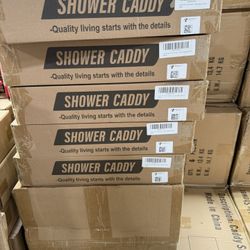 HEVEL Corner Shower Caddy Tension Pole, Adjustable Shower Organizer Corner 62-115 Inch