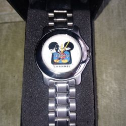 Disney Silver Disney Channel Unisex Mickey Mouse Watch! 