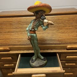 Large Vintage 1968 Universal Statuary 30” State Luis The Mariachi Violinist