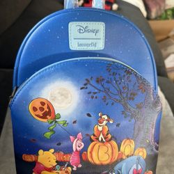 NEW Loungefly Disney Winnie The Pooh Pumpkin Patch Halloween Mini Backpack