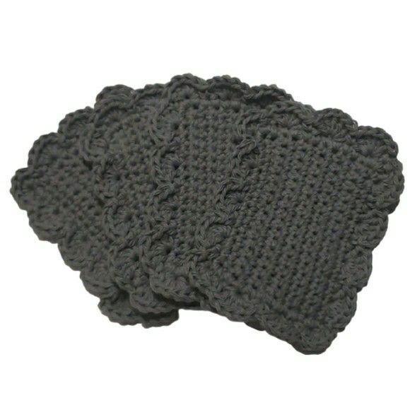 Fancy Gray Handmade Reusable Cotton Sponges-Set of 4