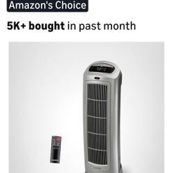 Lasko Oscillating Digital Ceramic Tower Heater for Home with Adjustable Thermostat, Timer and Remote Control, 23 Inches, 1500W, Silver, 755320, 8.5?L 