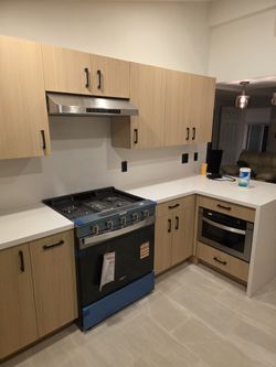 Flameless wood color cabinet